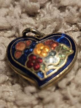 Multicolor Heart Shaped Floral Charm Pendent